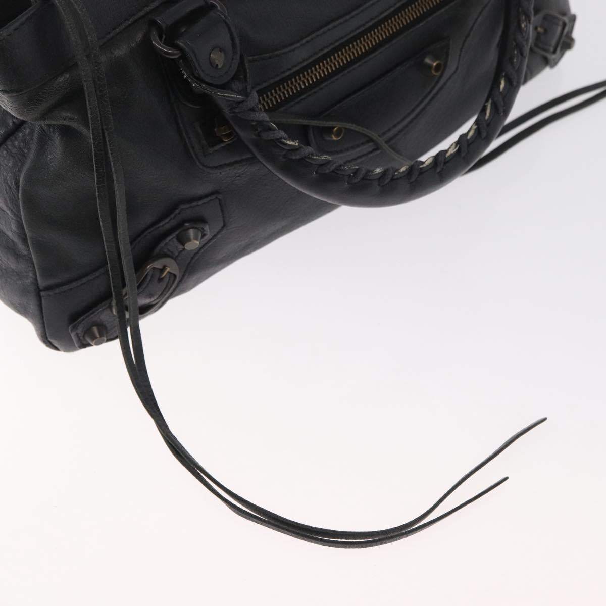 BALENCIAGA The First Hand Bag Leather 2way Black 103208 Auth 180633SAM