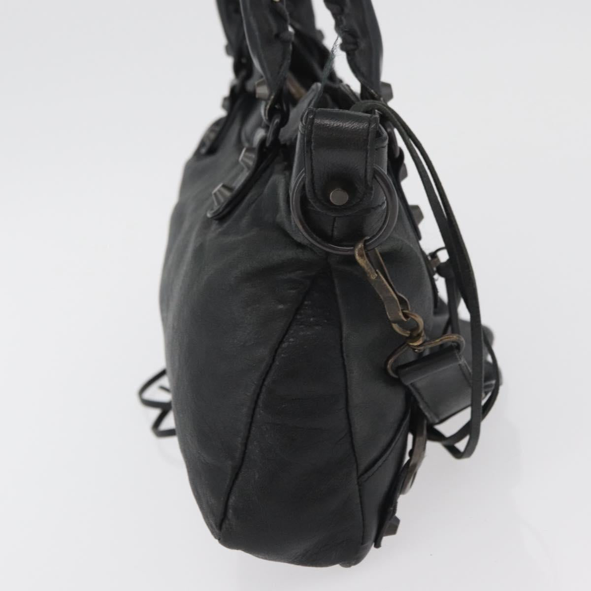 BALENCIAGA The First Hand Bag Leather 2way Black 103208 Auth 180633SAM