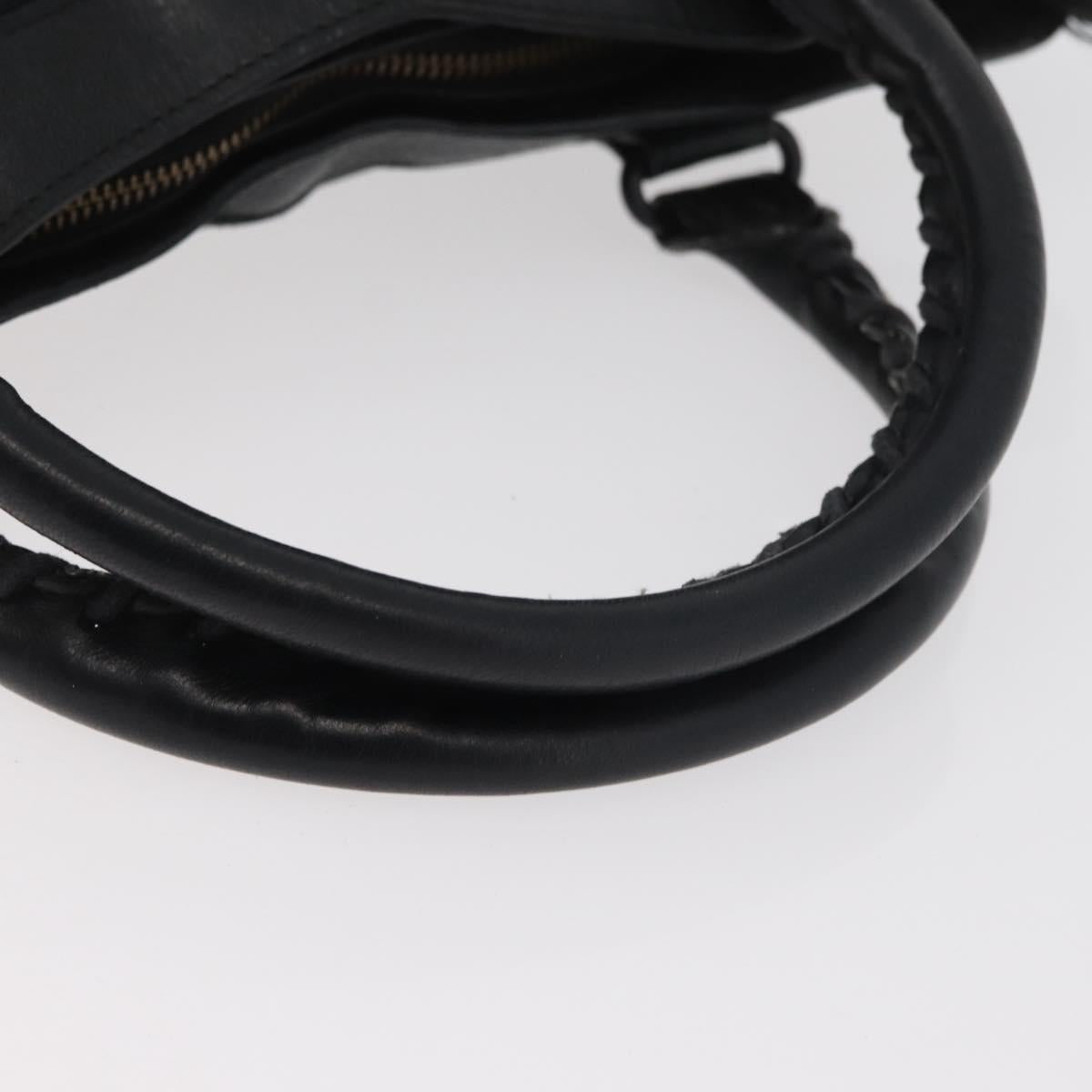 BALENCIAGA The First Hand Bag Leather 2way Black 103208 Auth 180633SAM