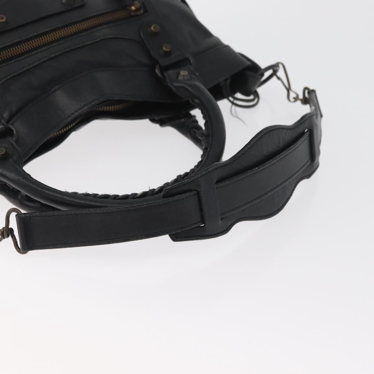 BALENCIAGA The First Hand Bag Leather 2way Black 103208 Auth 180633SAM