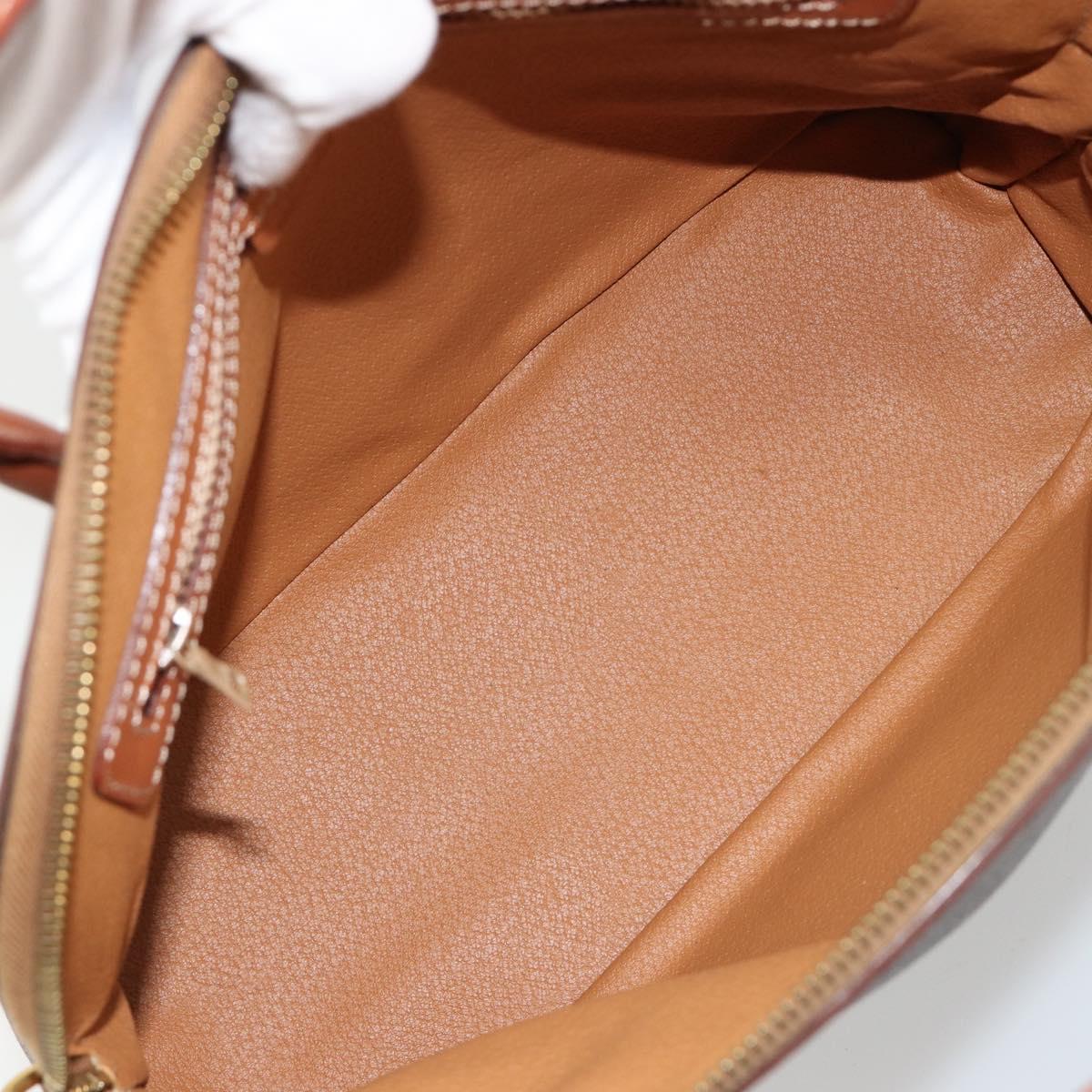 CELINE Macadam Canvas Hand Bag PVC Leather 2way Brown Gold Auth 180638A