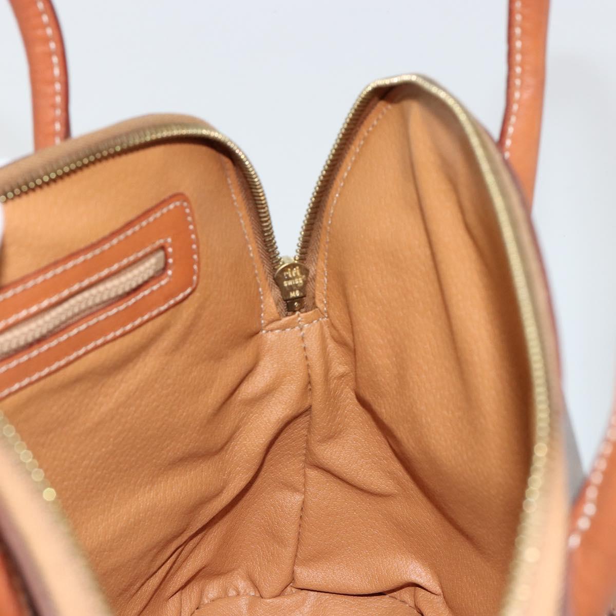 CELINE Macadam Canvas Hand Bag PVC Leather 2way Brown Gold Auth 180638A