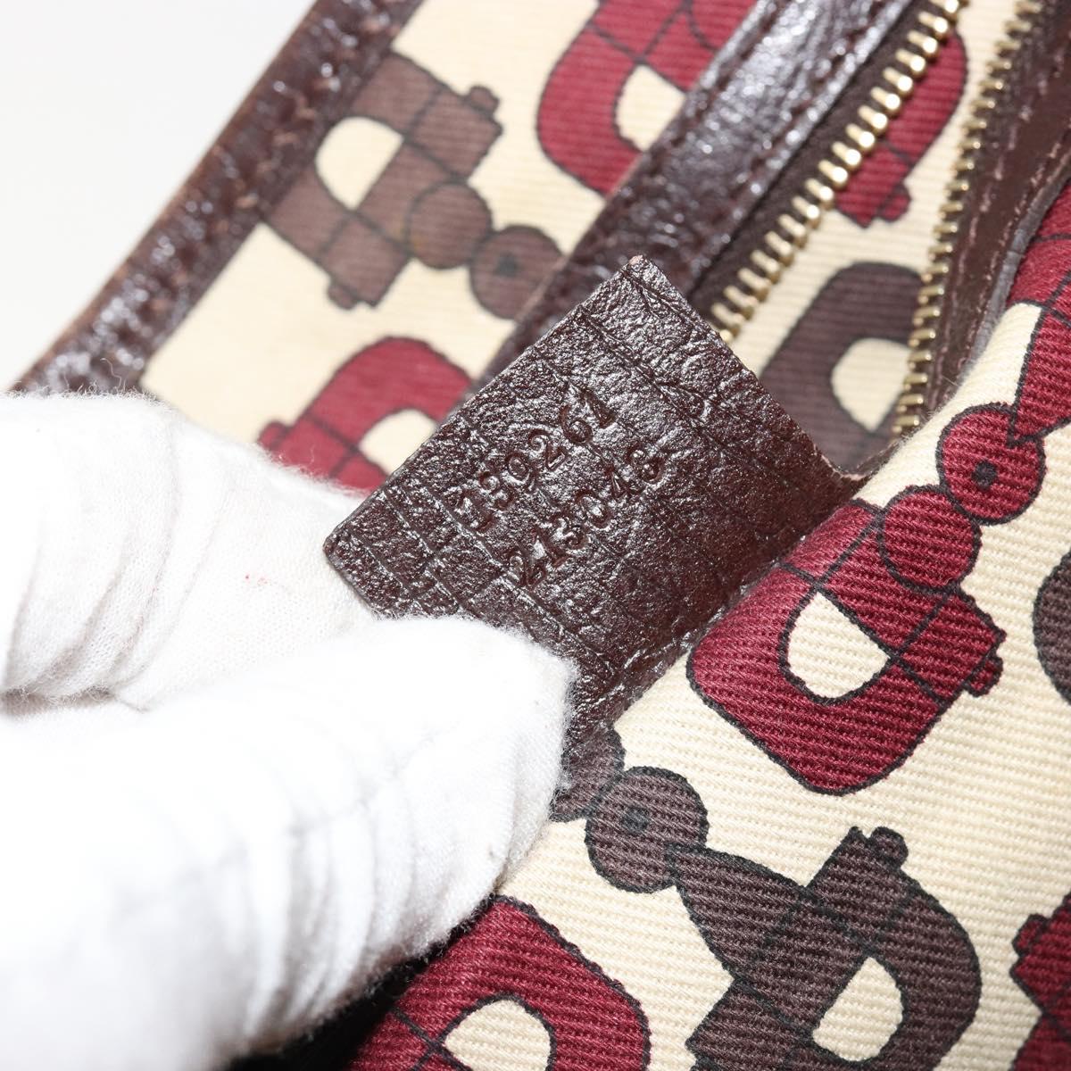 GUCCI GG Canvas Web Sherry Line Hand Bag Beige Gold 139261 Auth 180644