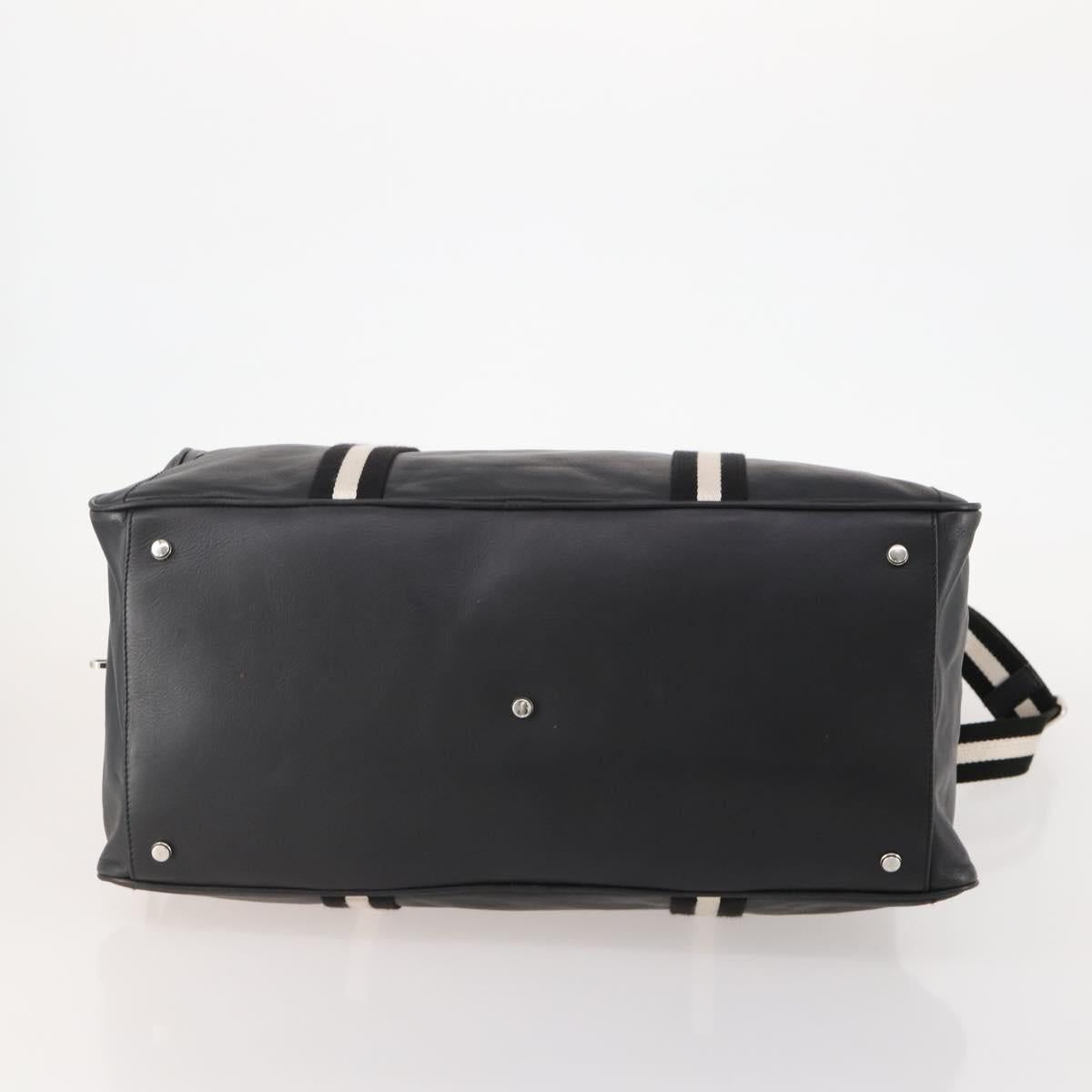 BALLY Boston Bag Leather 2way Black Auth 180652A