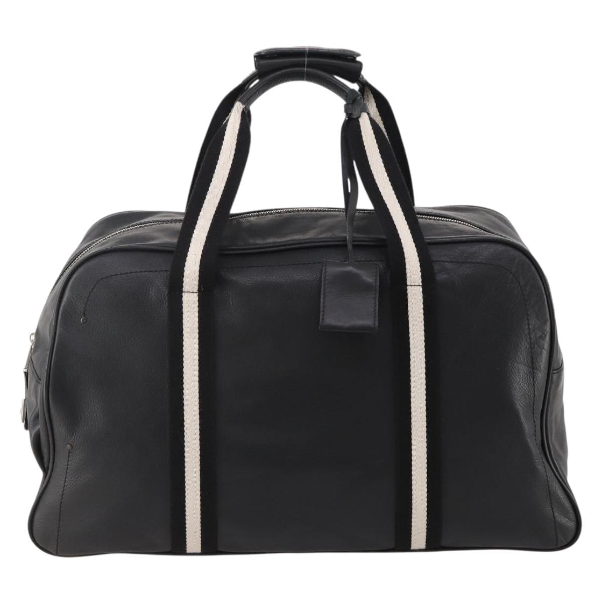 BALLY Boston Bag Leather 2way Black Auth 180652A