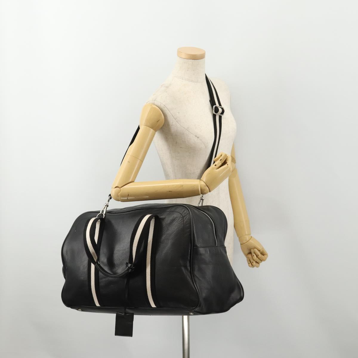 BALLY Boston Bag Leather 2way Black Auth 180652A