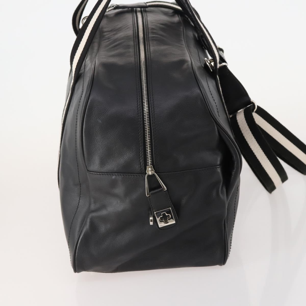 BALLY Boston Bag Leather 2way Black Auth 180652A