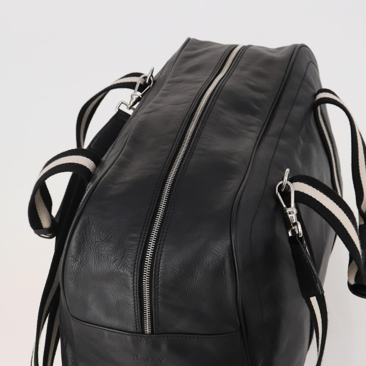 BALLY Boston Bag Leather 2way Black Auth 180652A
