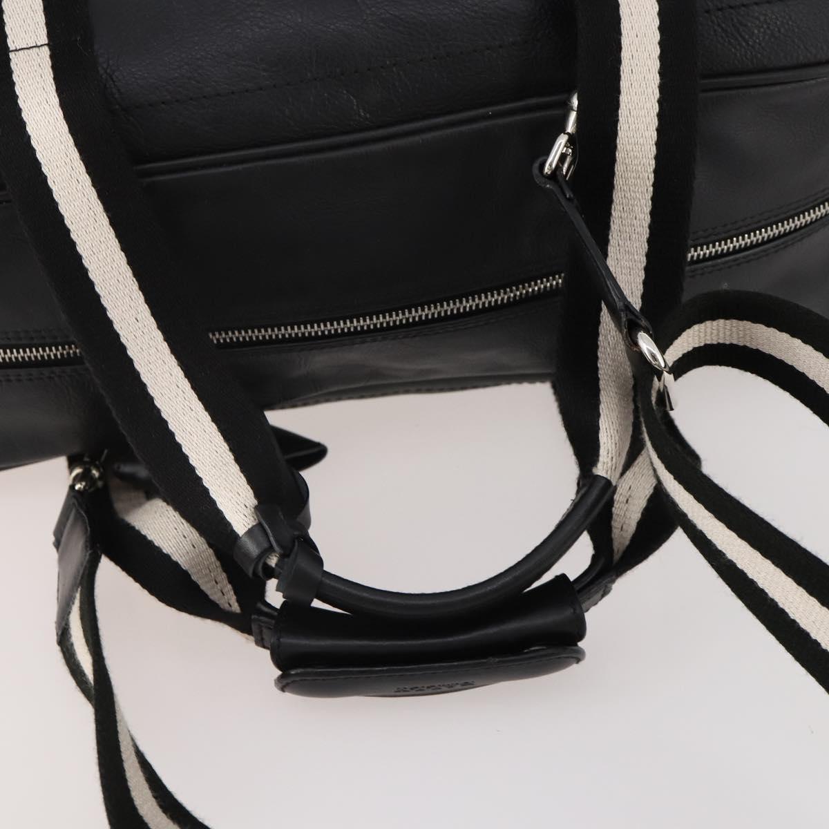 BALLY Boston Bag Leather 2way Black Auth 180652A