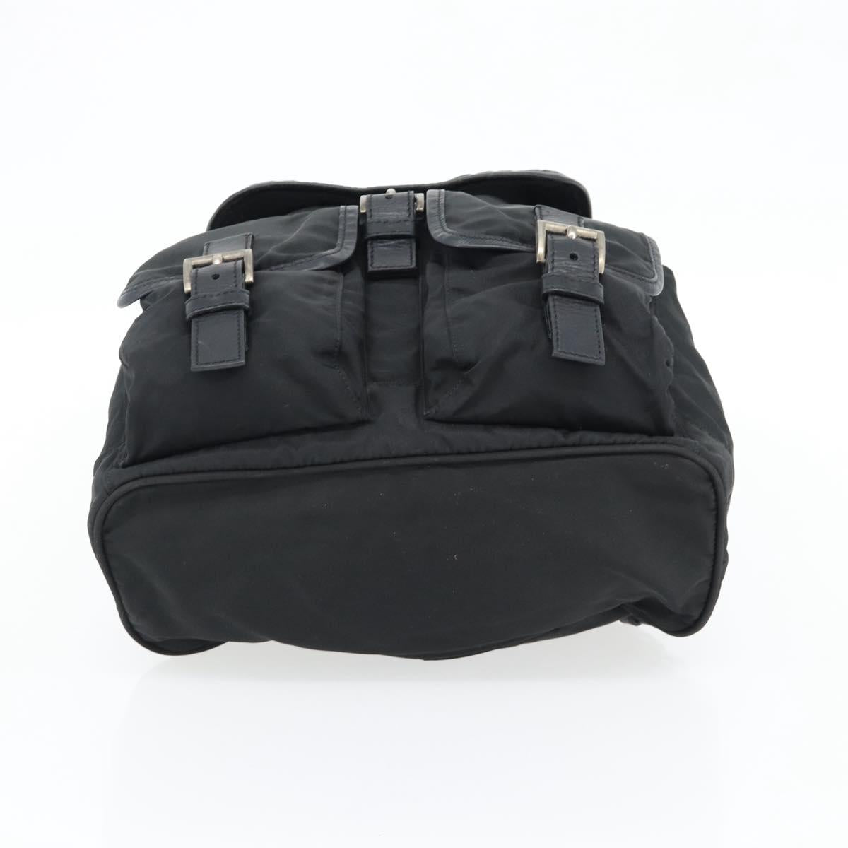 PRADA Backpack Nylon Black Silver Auth 180665A