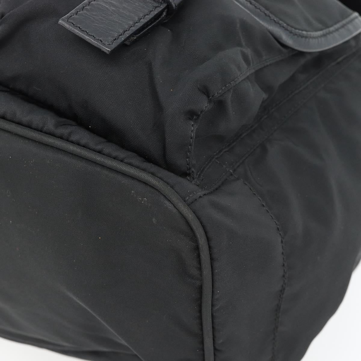 PRADA Backpack Nylon Black Silver Auth 180665A