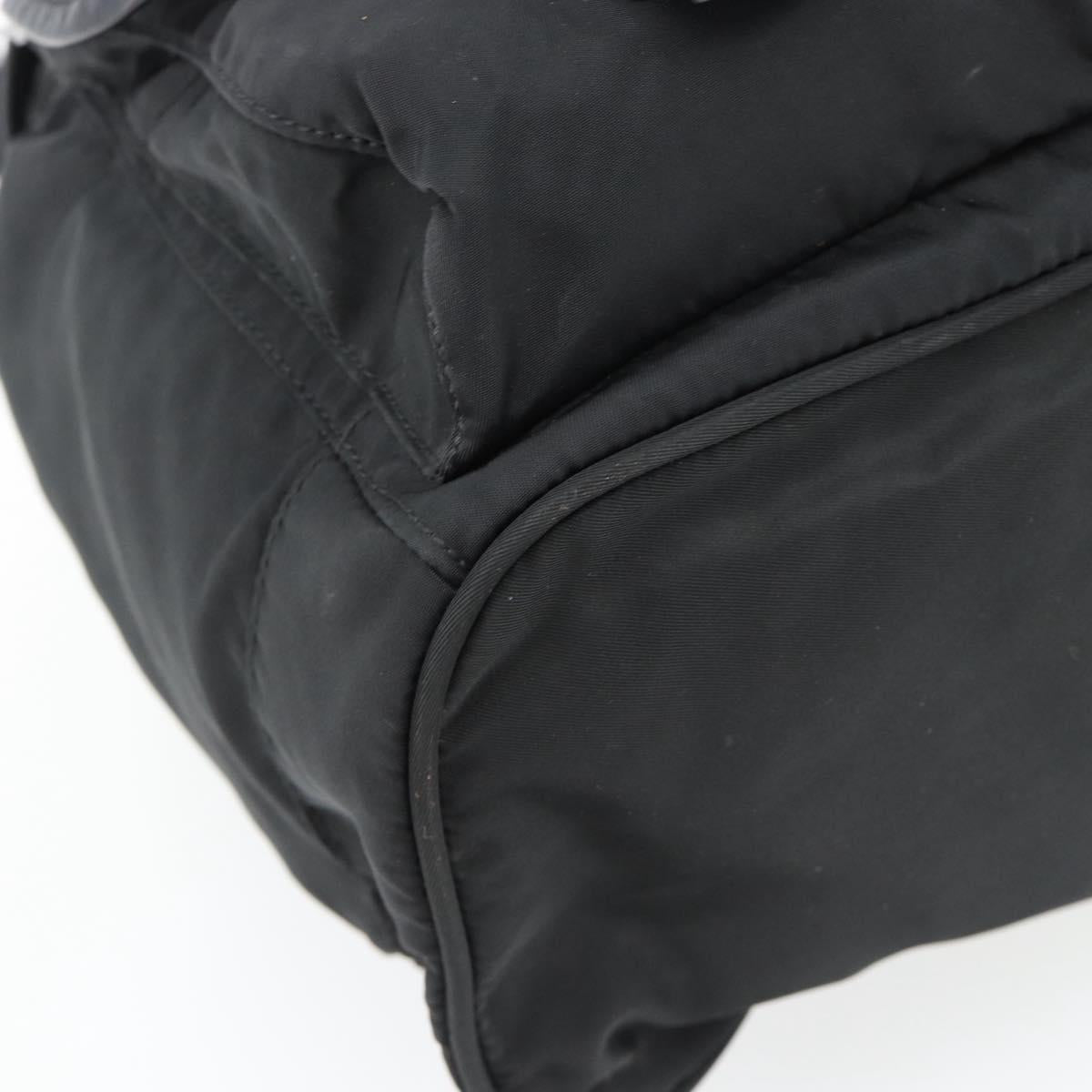 PRADA Backpack Nylon Black Silver Auth 180665A