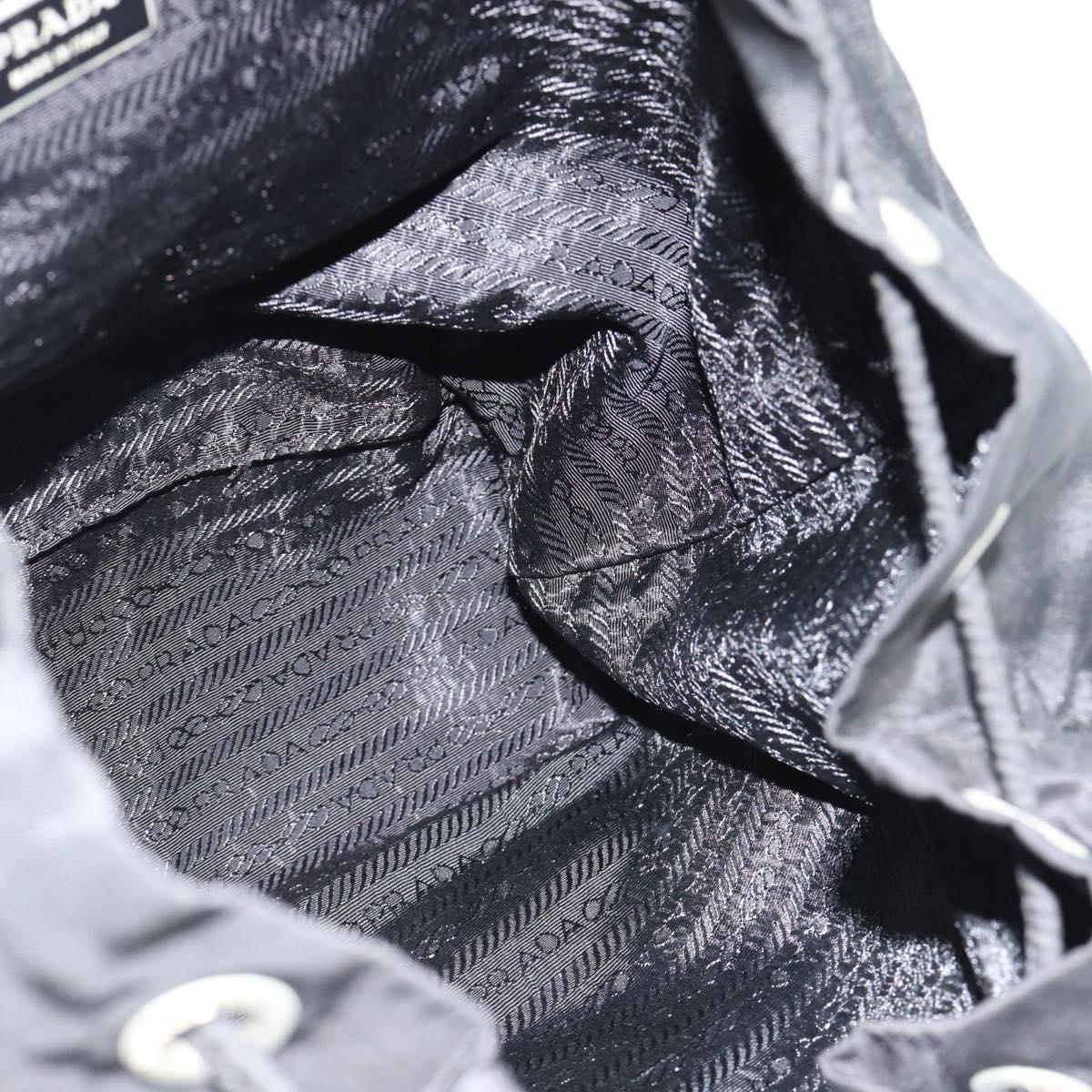 PRADA Backpack Nylon Black Silver Auth 180665A