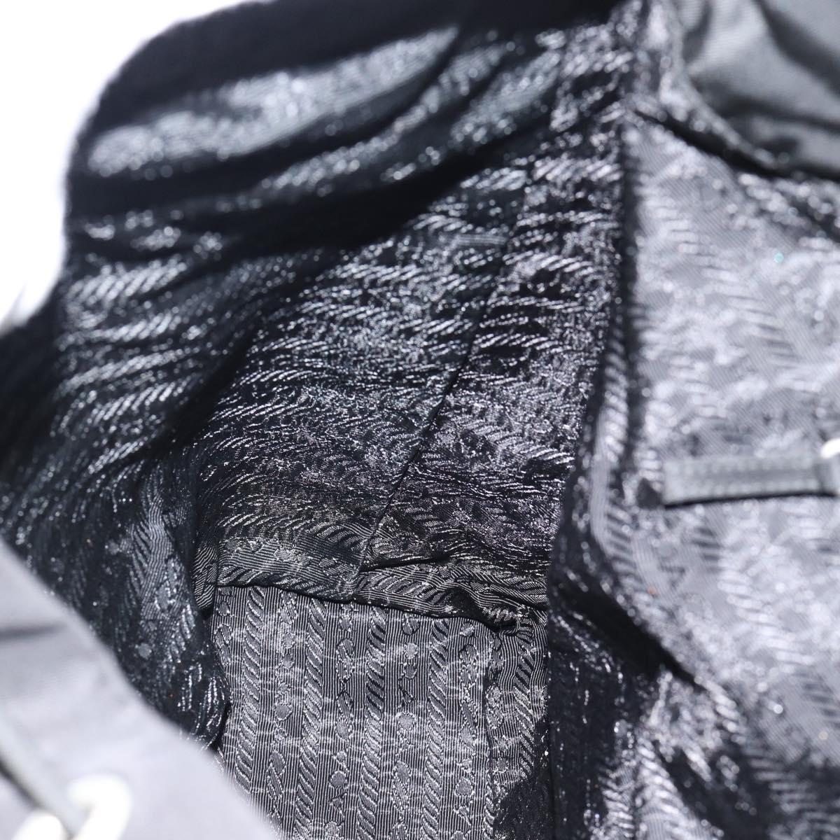 PRADA Backpack Nylon Black Silver Auth 180665A