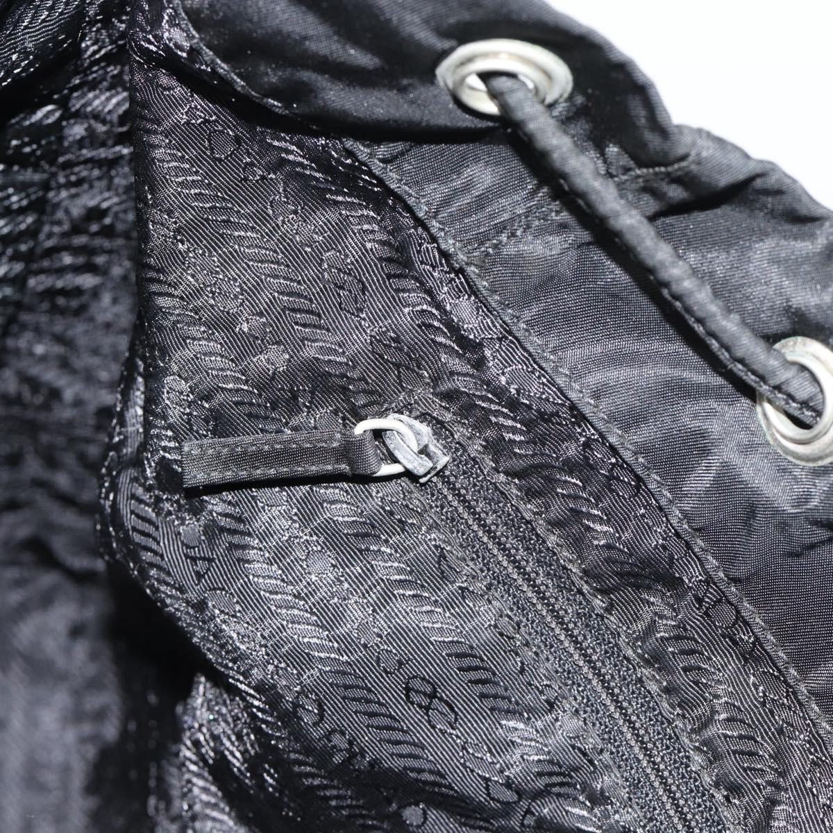 PRADA Backpack Nylon Black Silver Auth 180665A