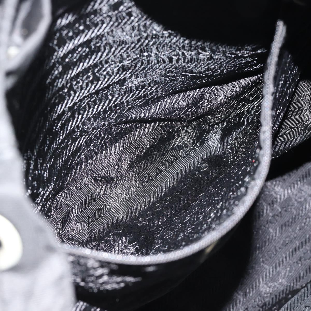 PRADA Backpack Nylon Black Silver Auth 180665A