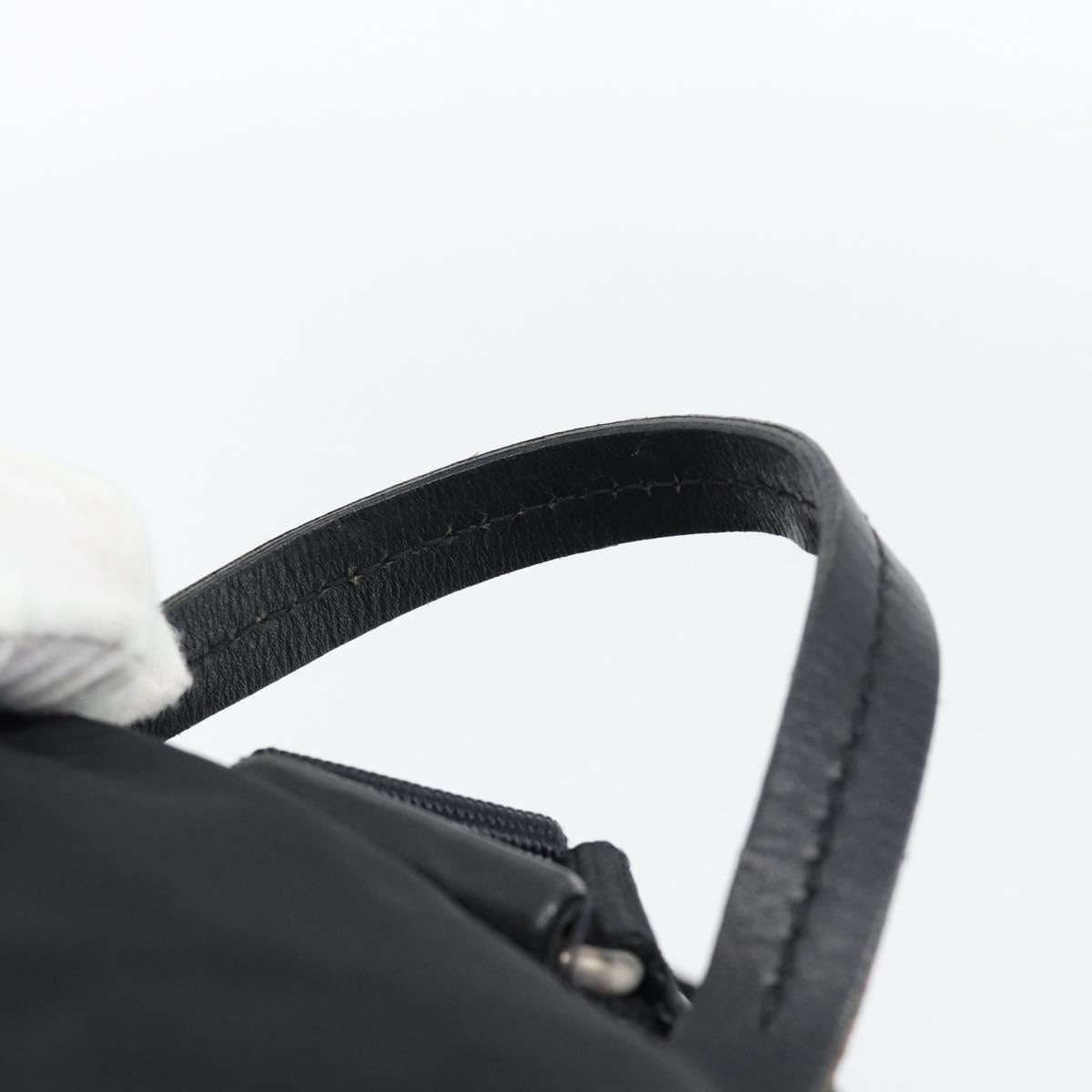 PRADA Backpack Nylon Black Silver Auth 180665A