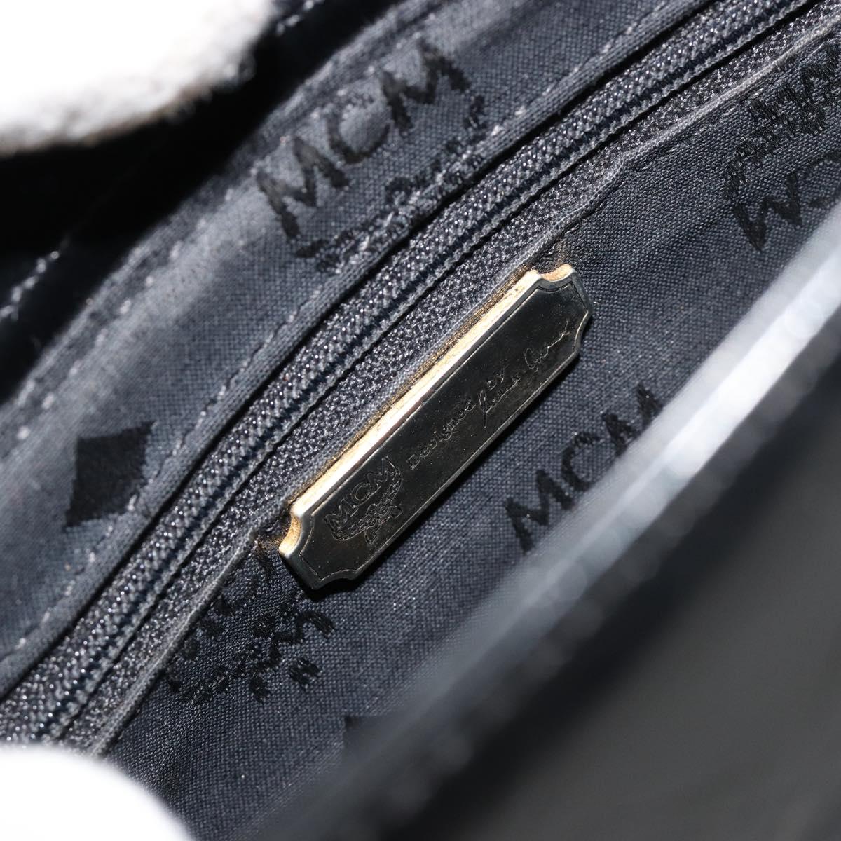 MCM Vicetos Logogram Hand Bag Leather Black Gold Auth 180670