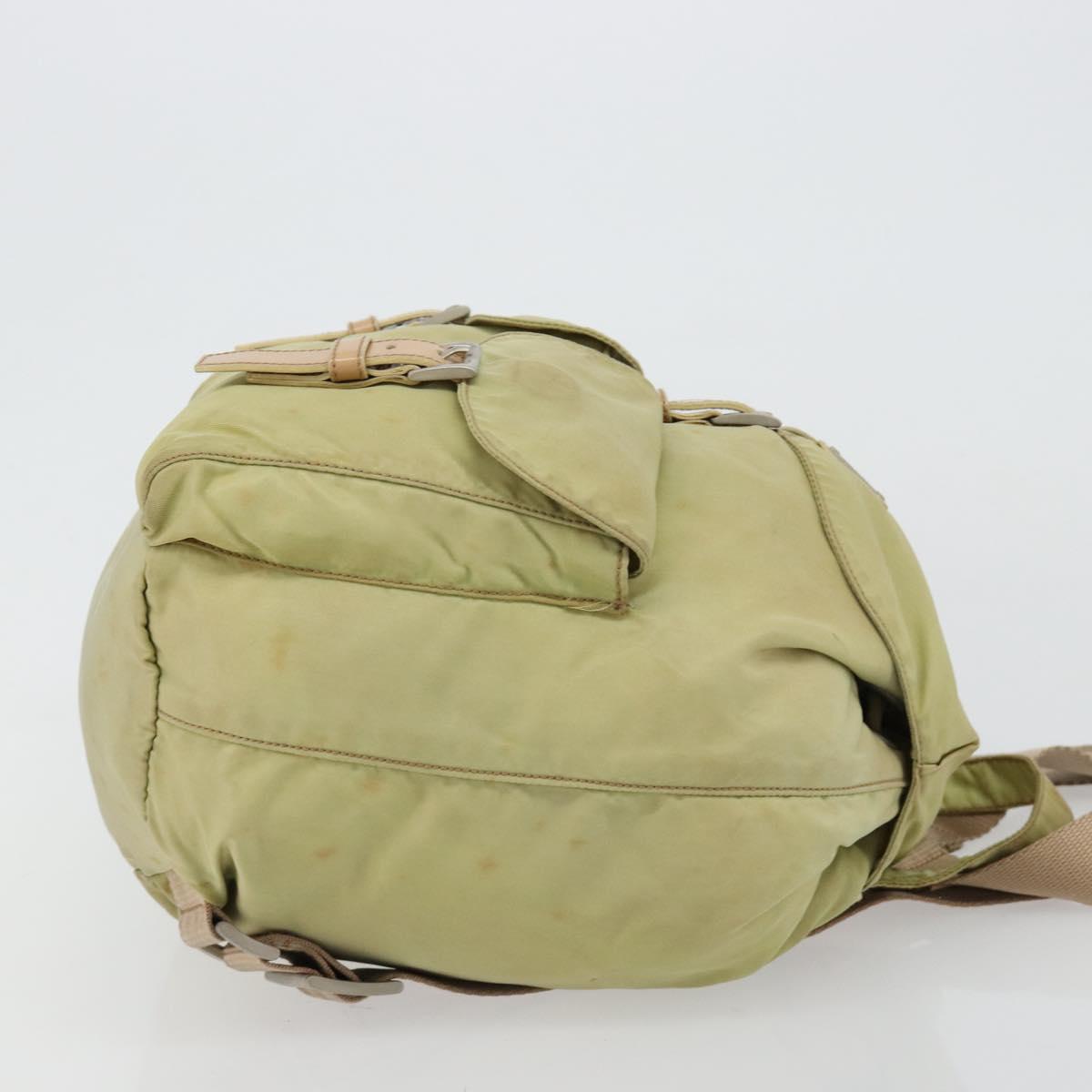 PRADA Backpack Nylon Green Silver Auth 180684