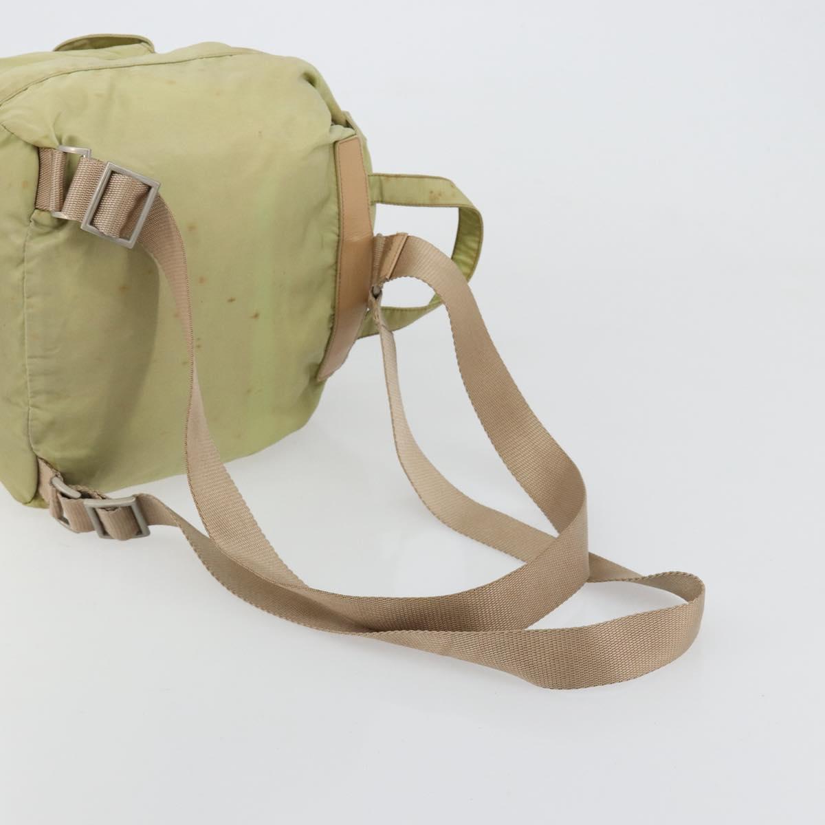 PRADA Backpack Nylon Green Silver Auth 180684