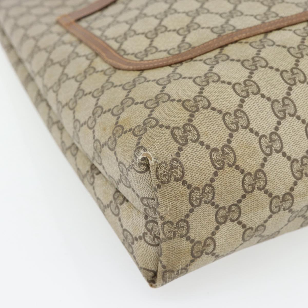 GUCCI GG Supreme Web Sherry Line Tote Bag PVC Beige Red 40 02 003 Auth 180686