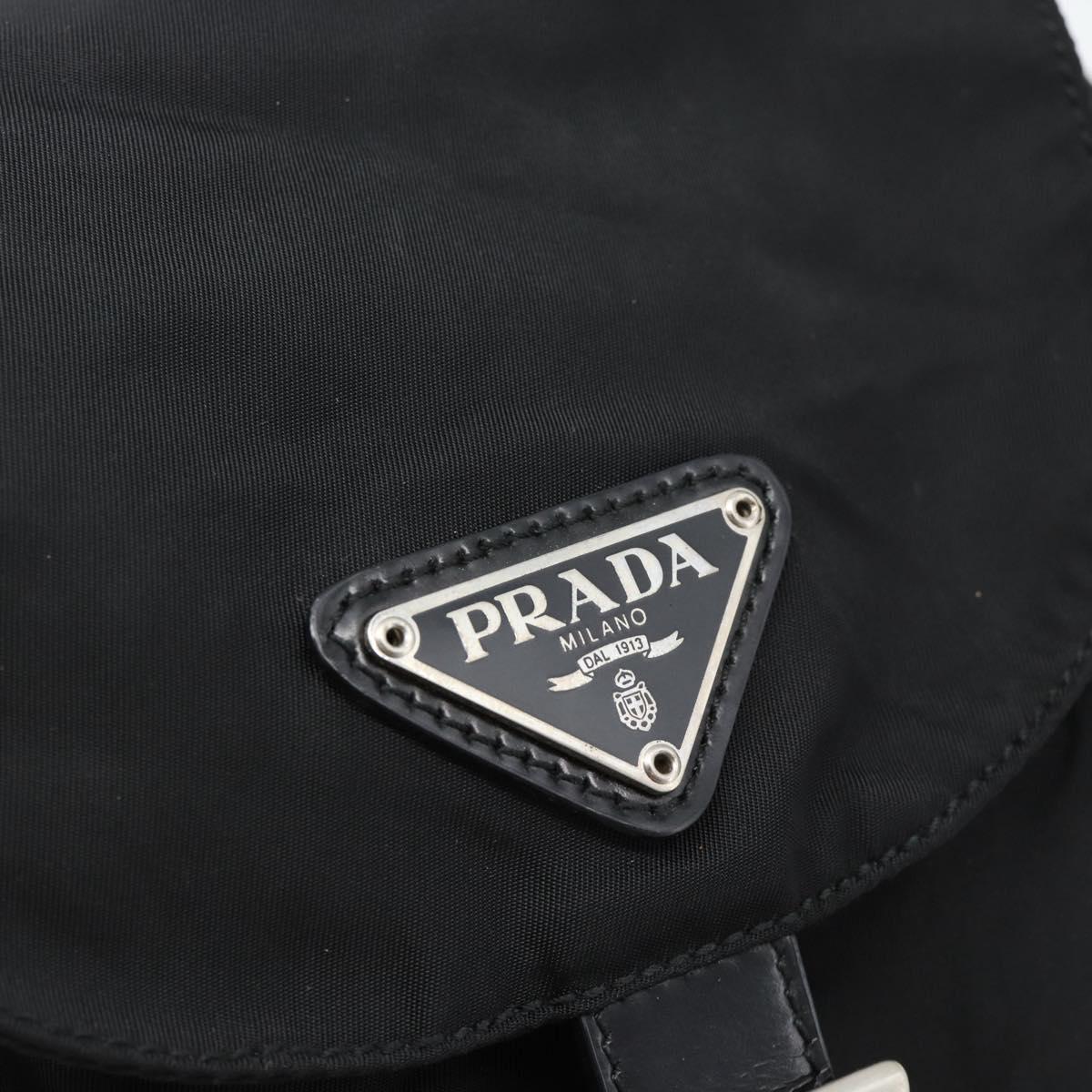 PRADA Backpack Nylon Black Silver Auth 180688A