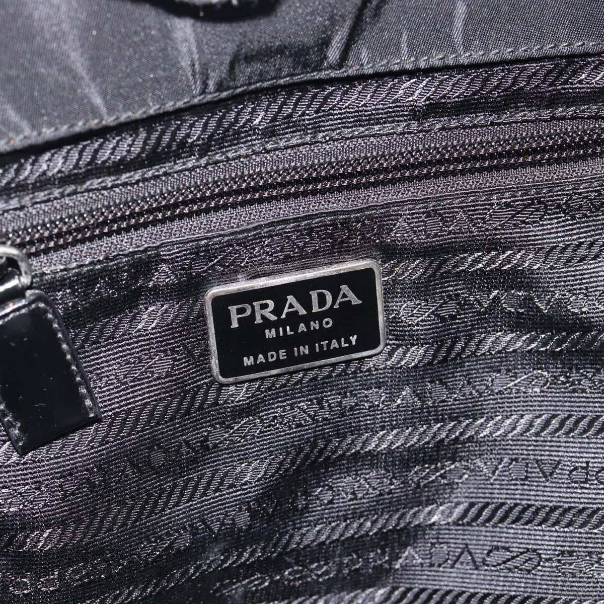 PRADA Backpack Nylon Black Silver Auth 180688A