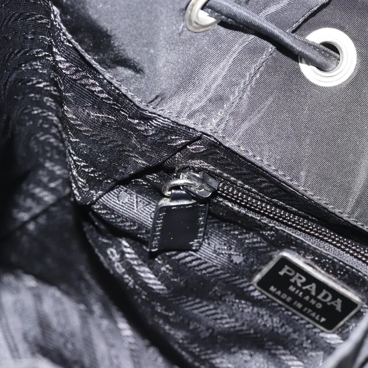 PRADA Backpack Nylon Black Silver Auth 180688A