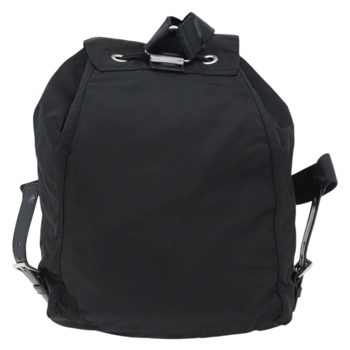 PRADA Backpack Nylon Black Silver Auth 180688A