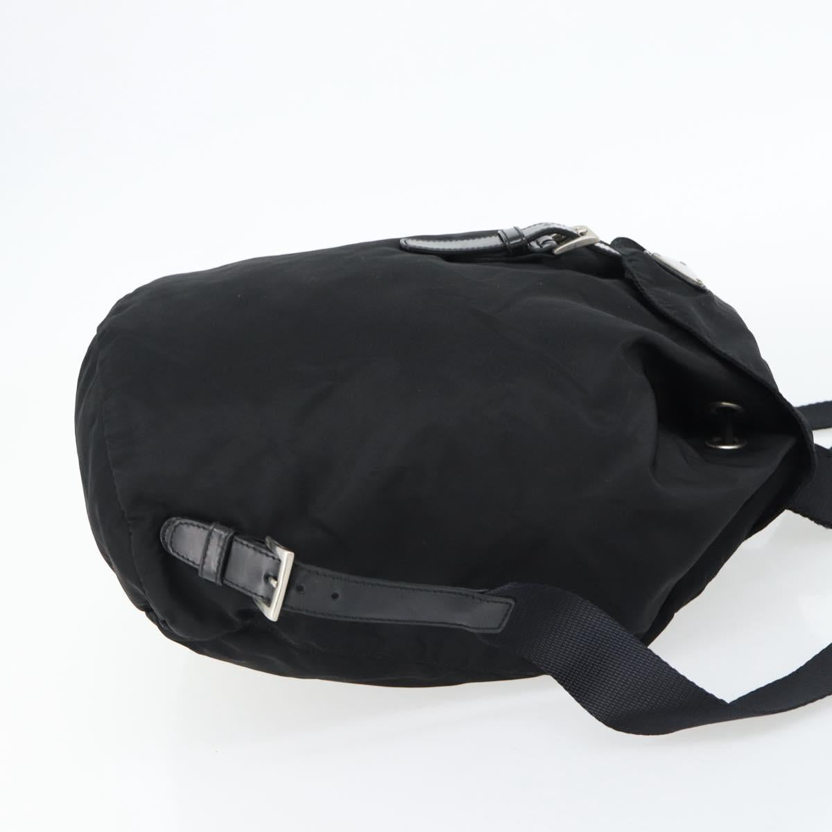PRADA Backpack Nylon Black Silver Auth 180688A