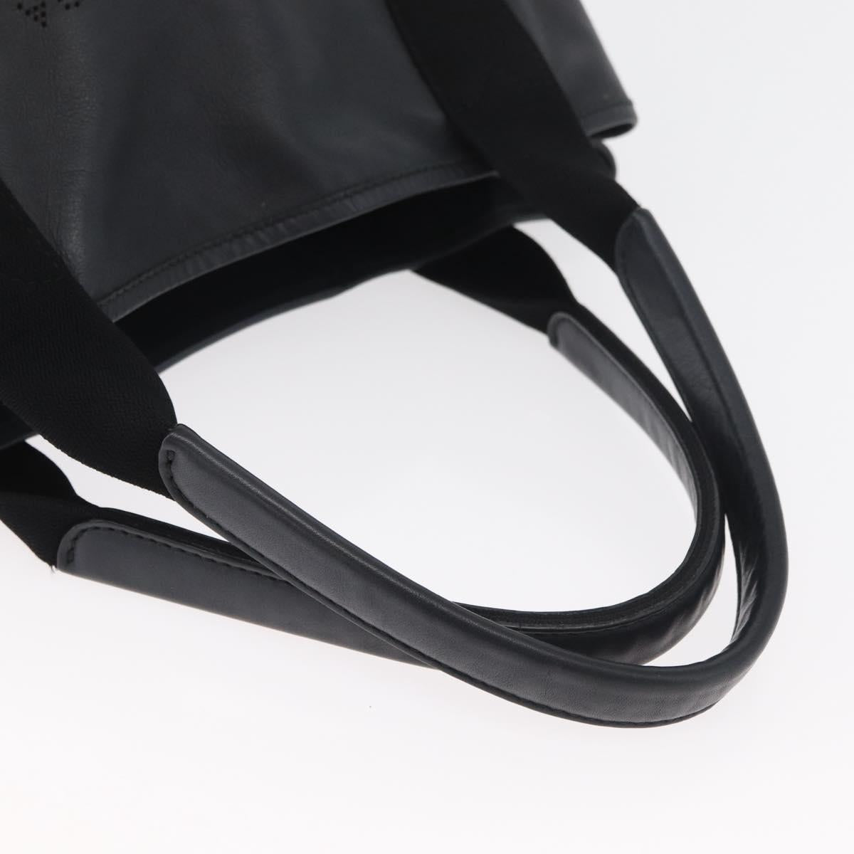 BALENCIAGA Navy Kabas S Tote Bag Leather Black Silver 339933 Auth 180690