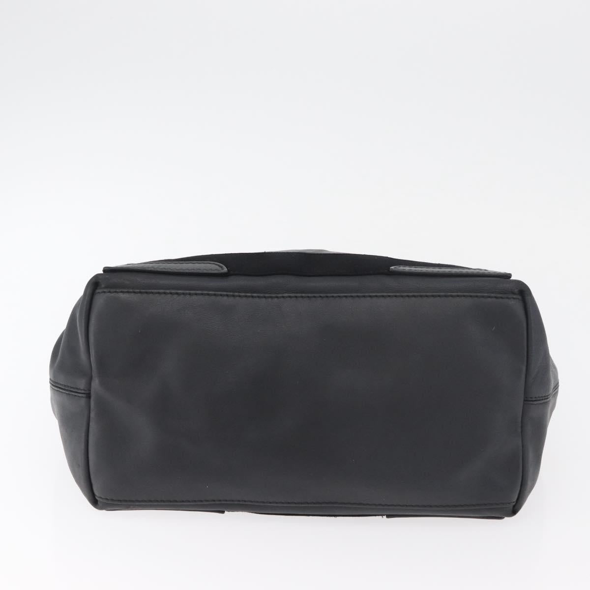 BALENCIAGA Navy Kabas S Tote Bag Leather Black Silver 339933 Auth 180690