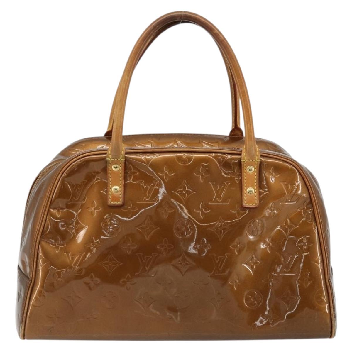 LOUIS VUITTON Monogram Vernis Tompkins Square Bag Bronze M91103 LV Auth 180705