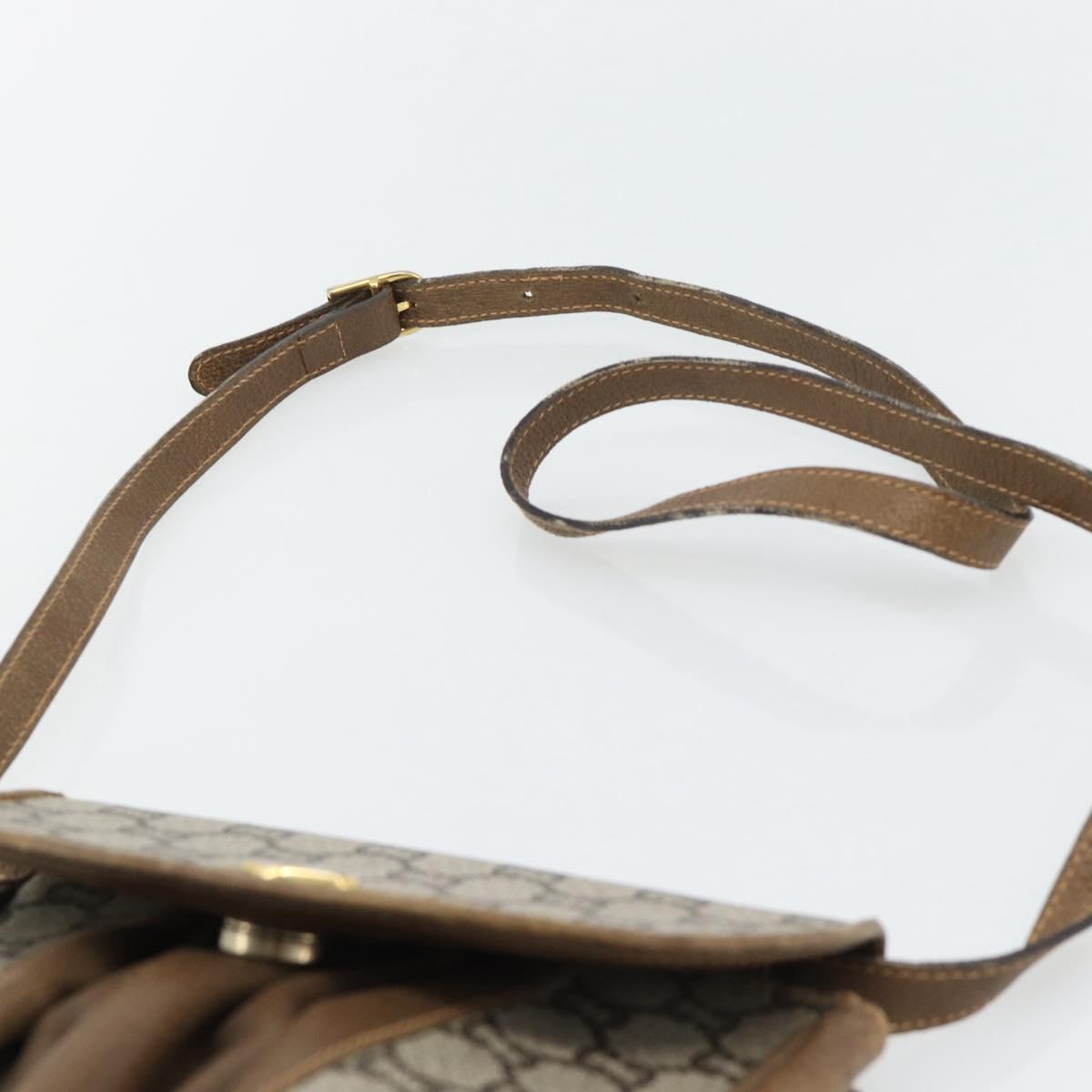 GUCCI GG Plus Supreme Shoulder Bag PVC Beige Gold Auth 180728