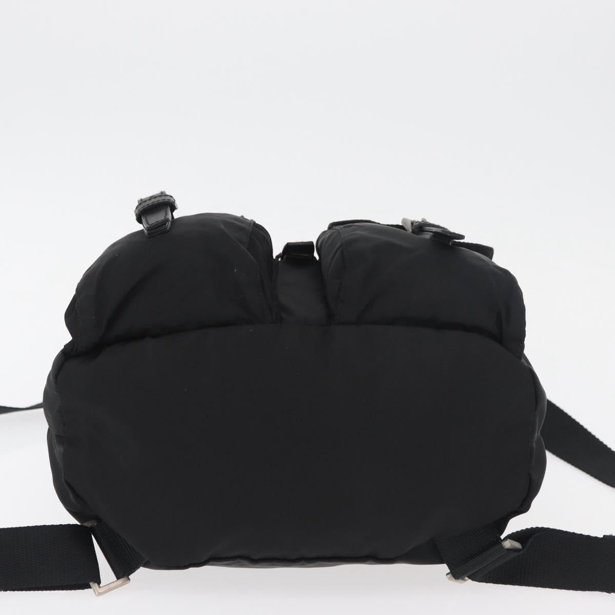 PRADA Backpack Nylon Black Silver Auth 180736A