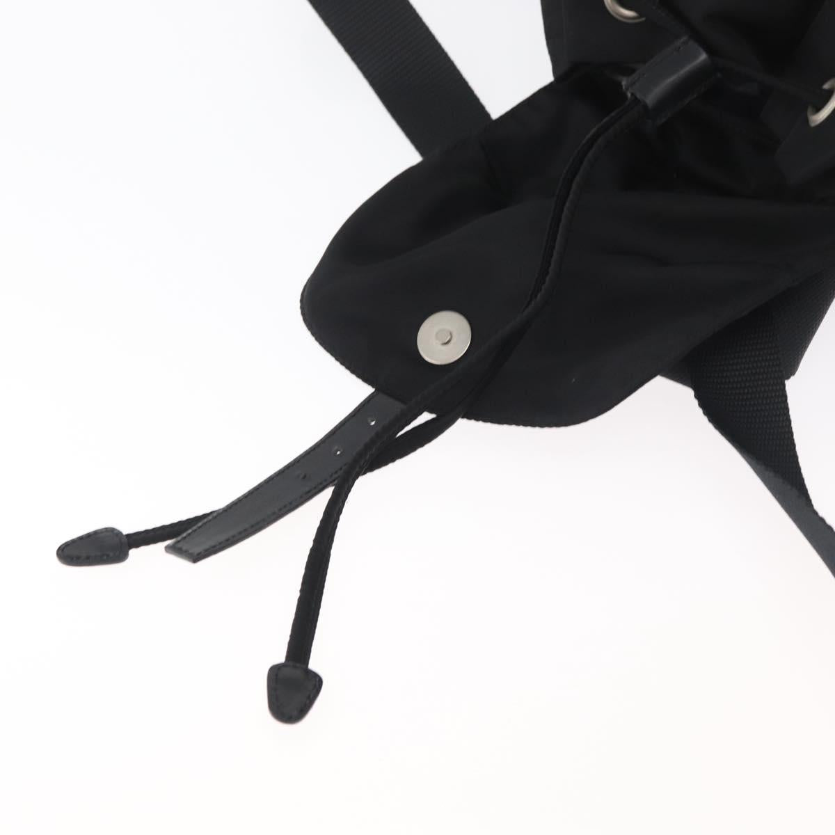 PRADA Backpack Nylon Black Silver Auth 180736A