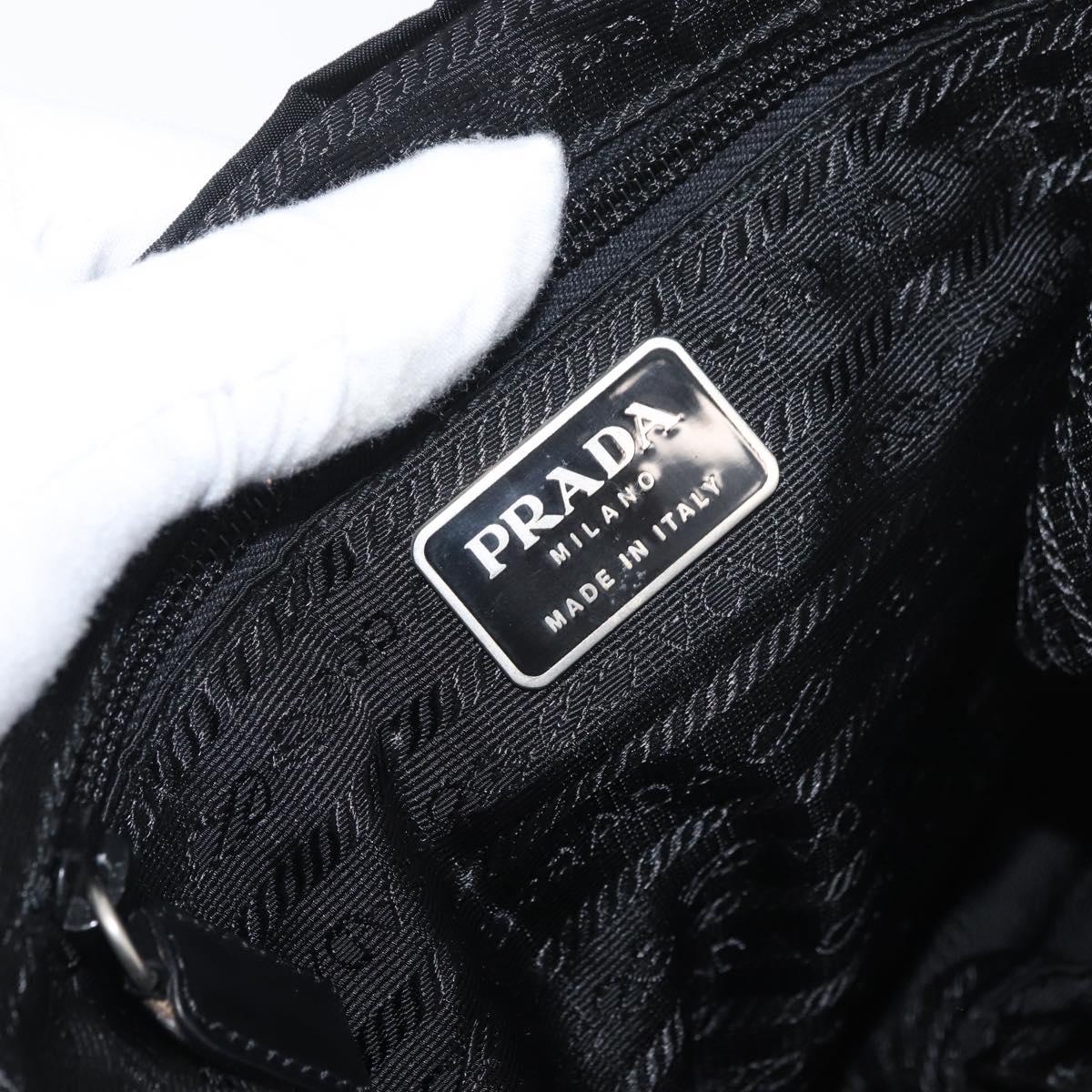 PRADA Backpack Nylon Black Silver Auth 180736A