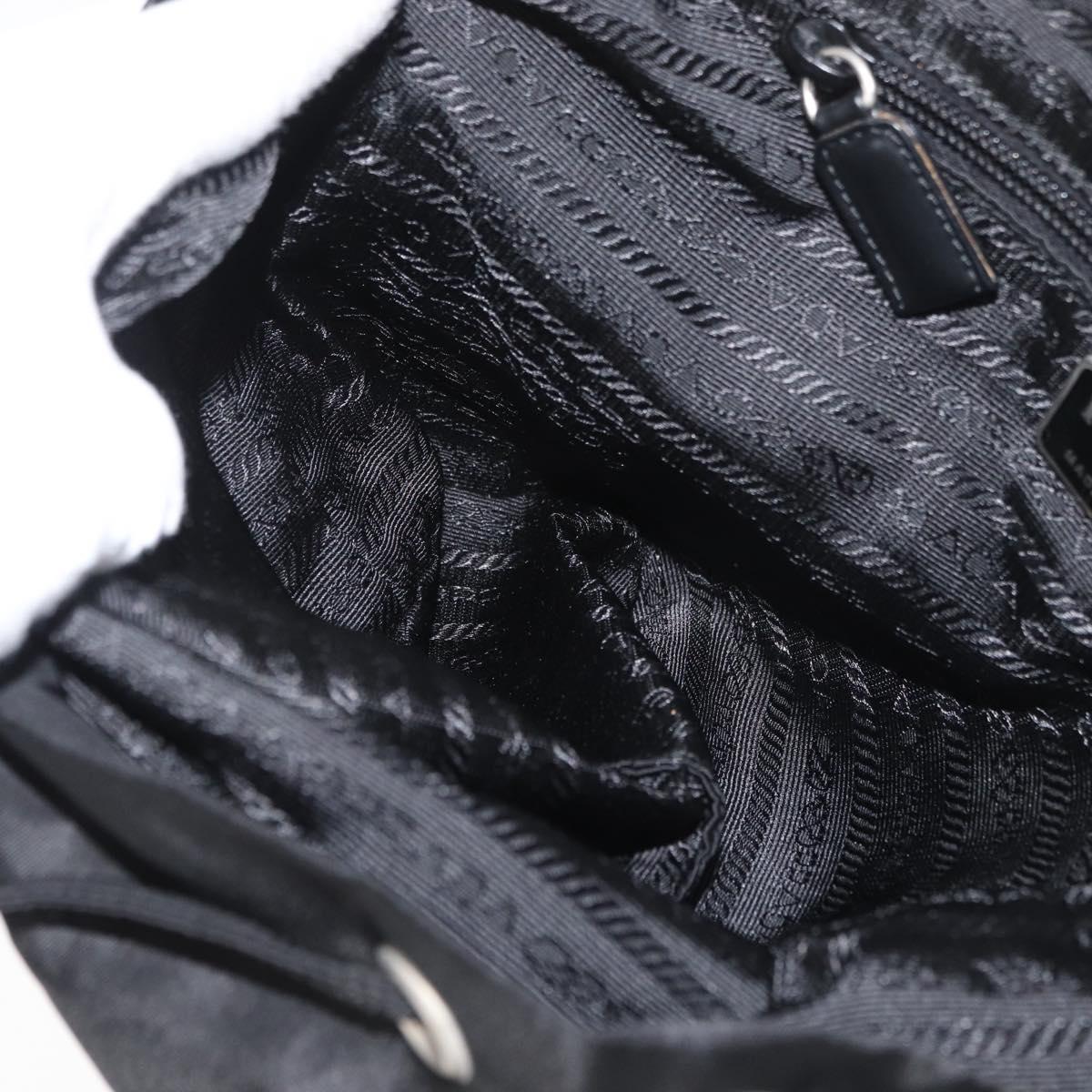 PRADA Backpack Nylon Black Silver Auth 180736A