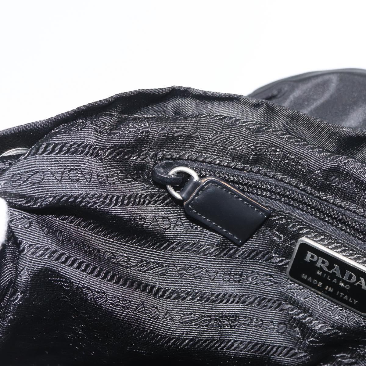 PRADA Backpack Nylon Black Silver Auth 180736A