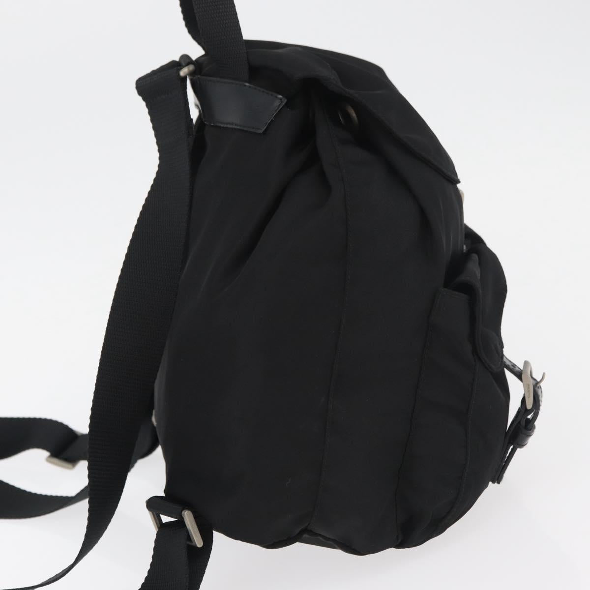 PRADA Backpack Nylon Black Silver Auth 180736A