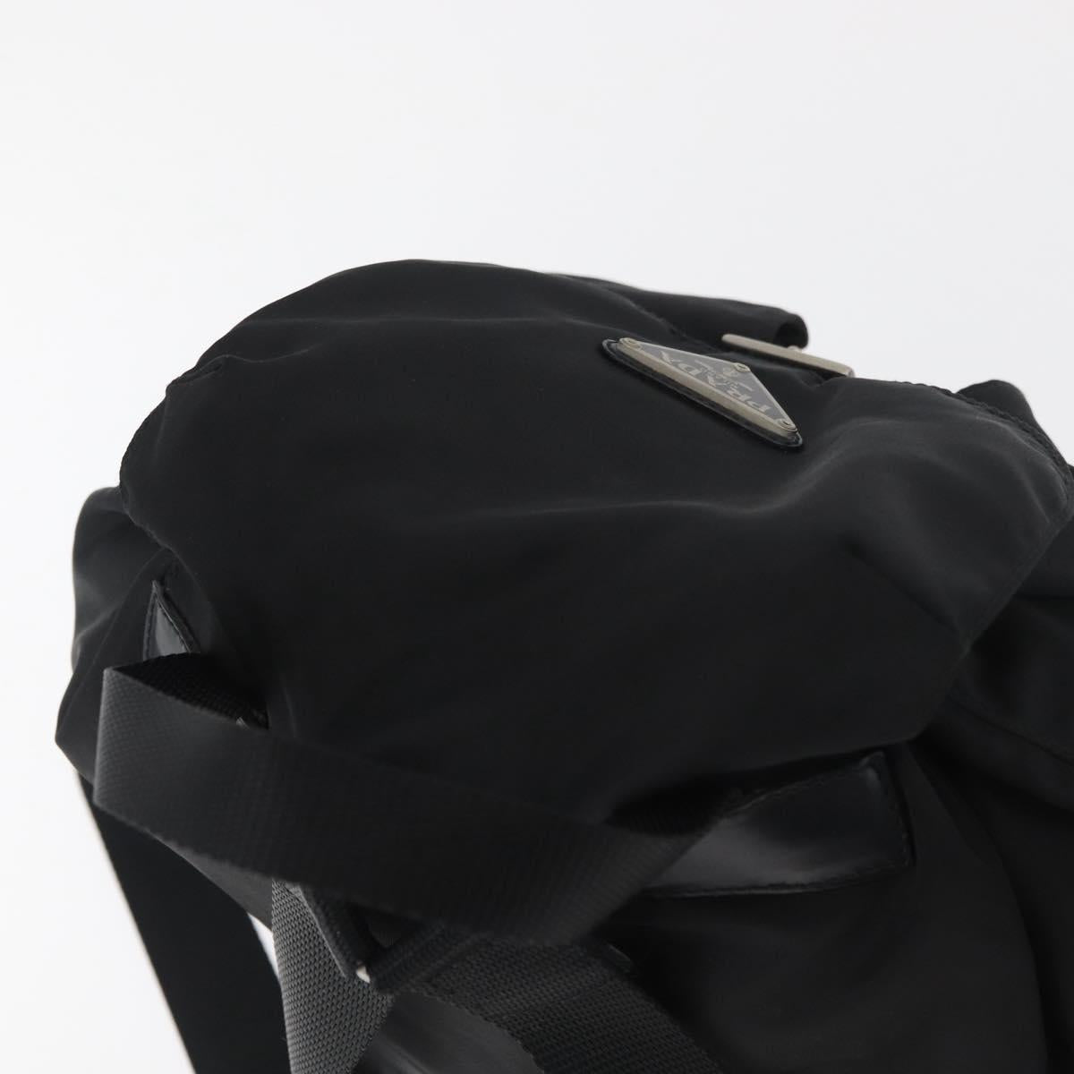 PRADA Backpack Nylon Black Silver Auth 180736A