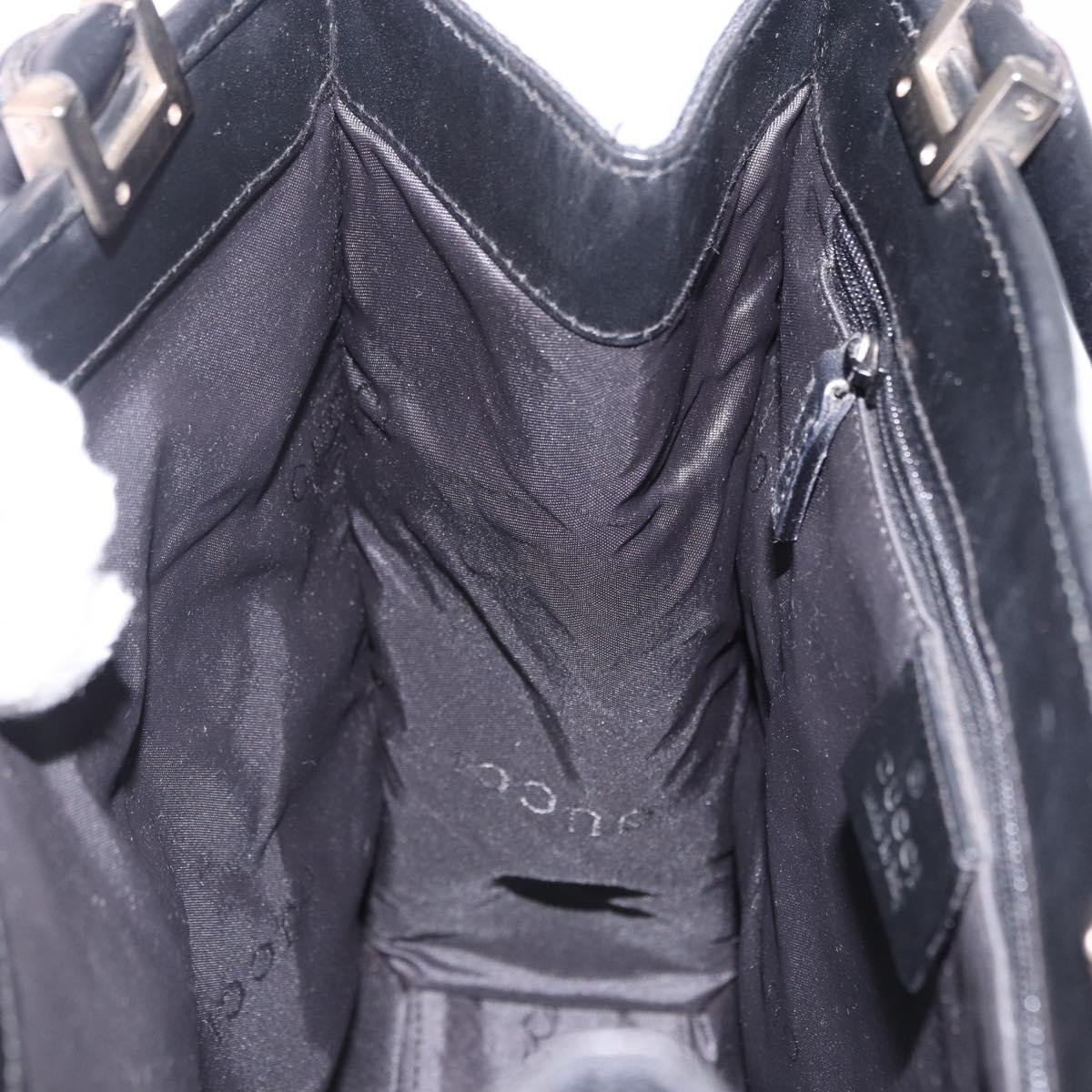 GUCCI GG Canvas Jackie Hand Bag Black Gold 002 1065 Auth 180760