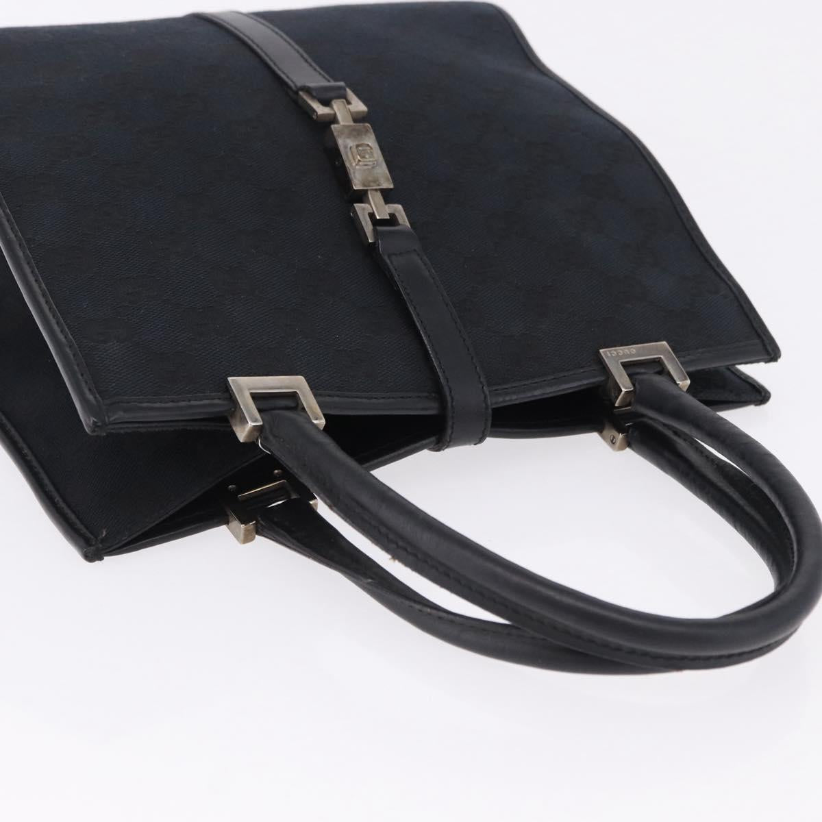 GUCCI GG Canvas Jackie Hand Bag Black Gold 002 1065 Auth 180760