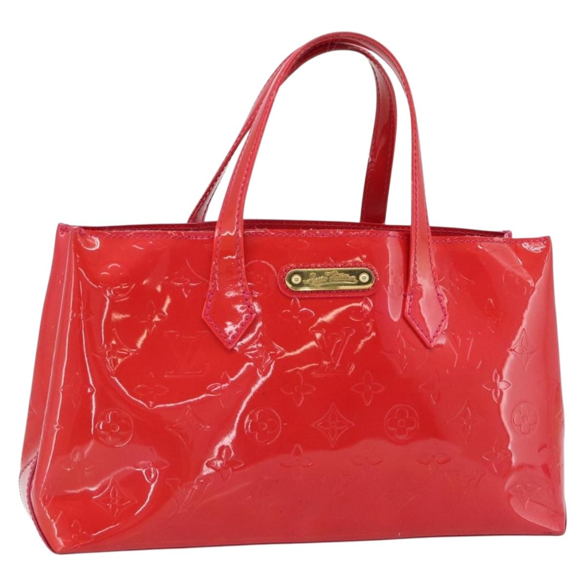 LOUIS VUITTON Monogram Vernis Wilshire PM Hand Bag Rose Pop M93643 Auth 180764A