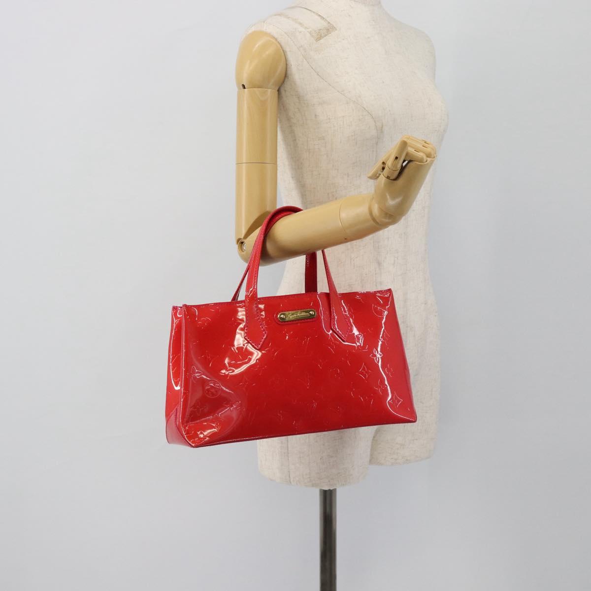 LOUIS VUITTON Monogram Vernis Wilshire PM Hand Bag Rose Pop M93643 Auth 180764A