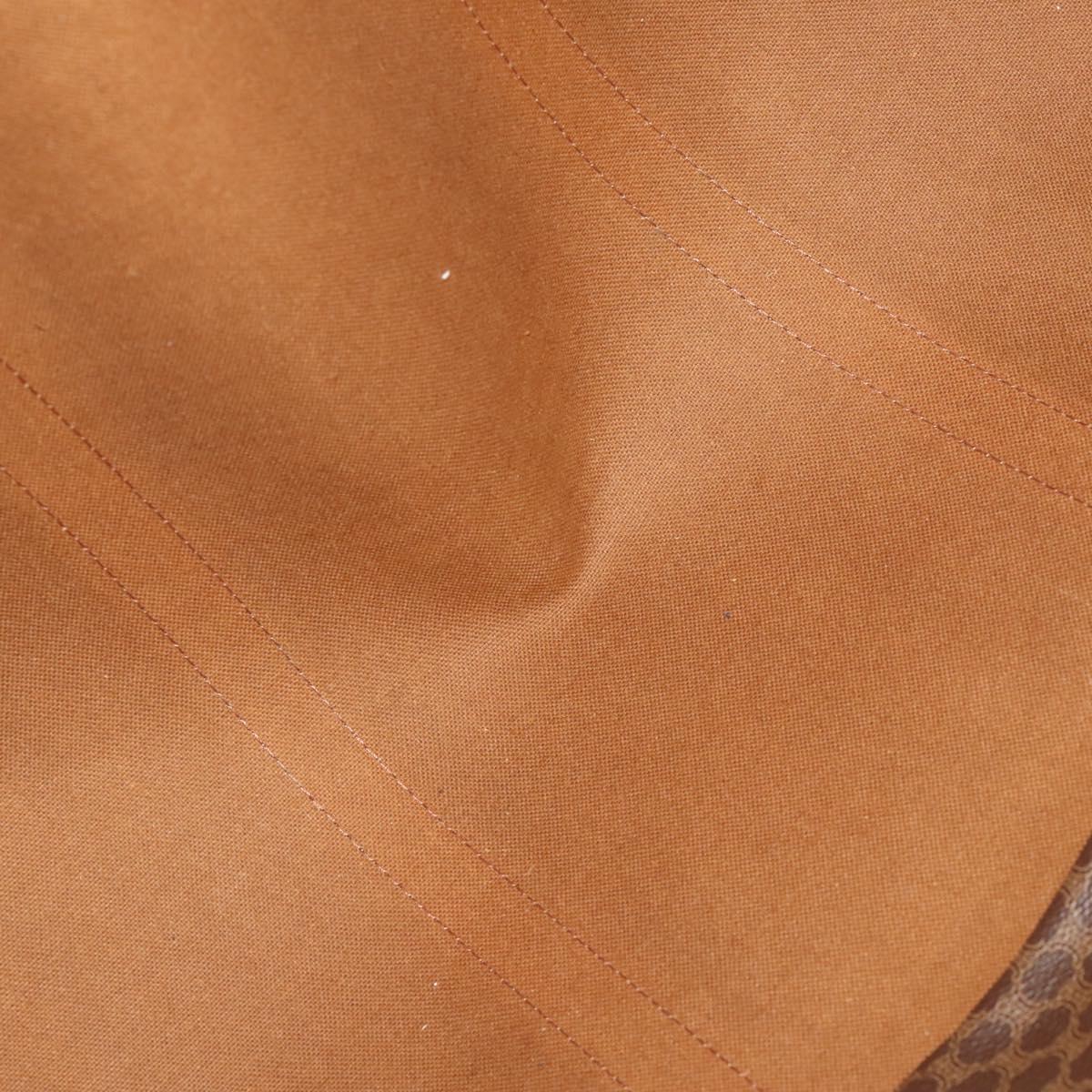 CELINE Macadam Canvas Boston Bag PVC Leather Brown Gold Auth 180777A