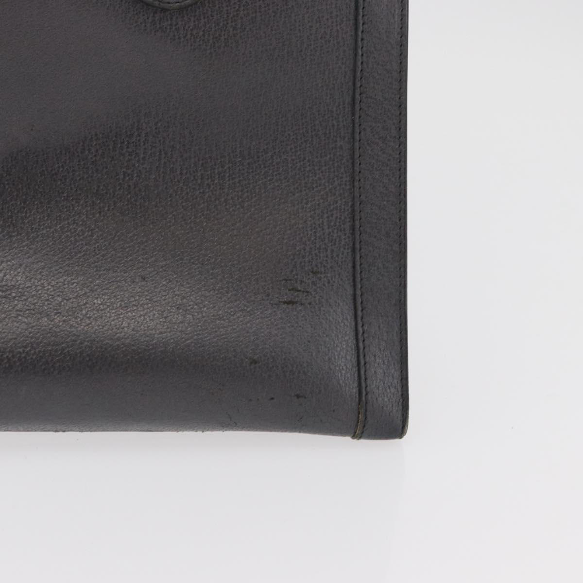 GUCCI Bamboo Tote Bag Leather Black Gold Auth 180798