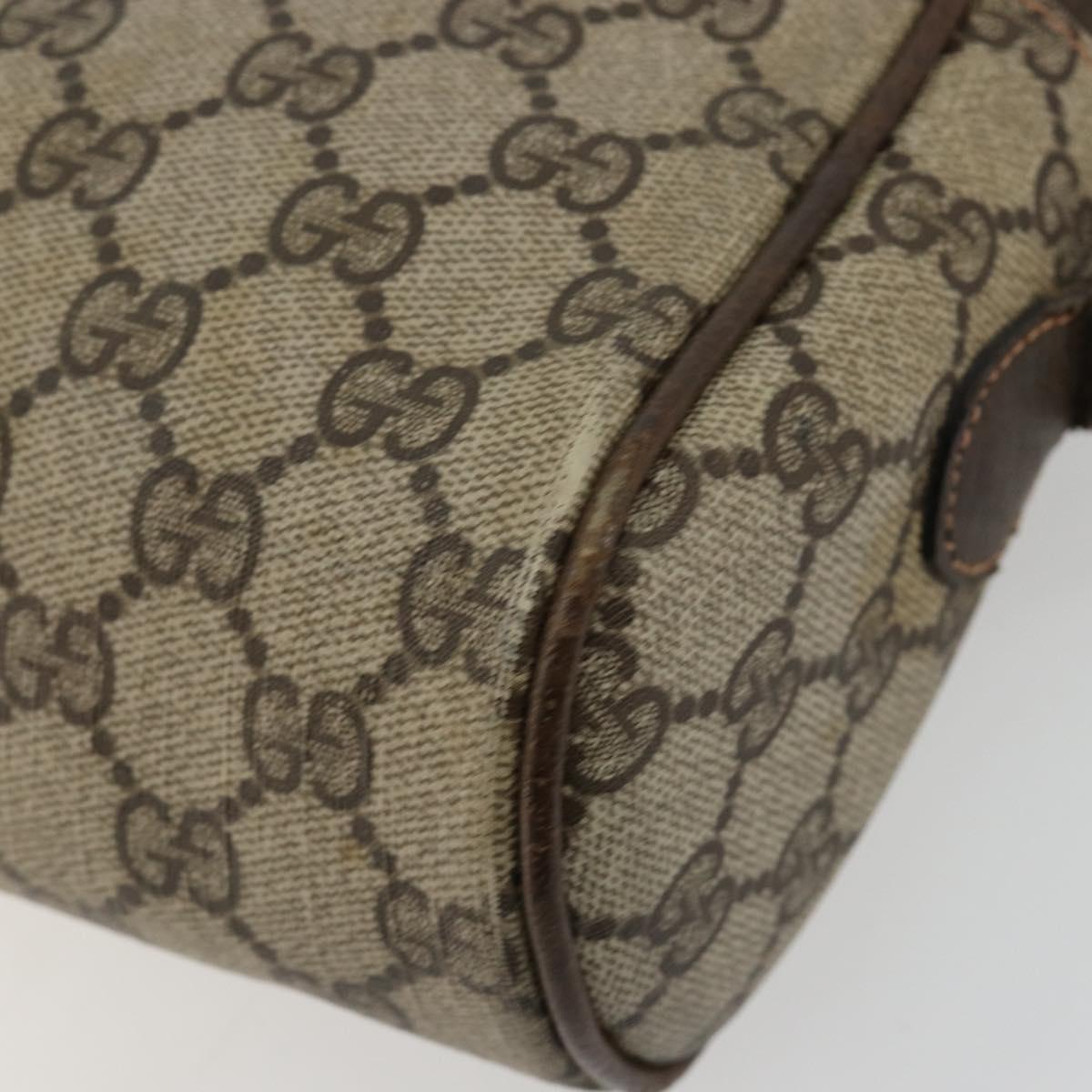 GUCCI GG Supreme Web Sherry Line Shoulder Bag PVC Beige Gold Auth 180803