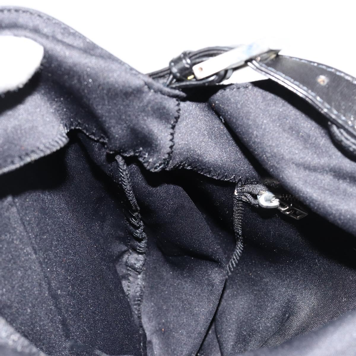 FENDI Mamma Baguette Shoulder Bag Nylon Black Silver Auth 180804