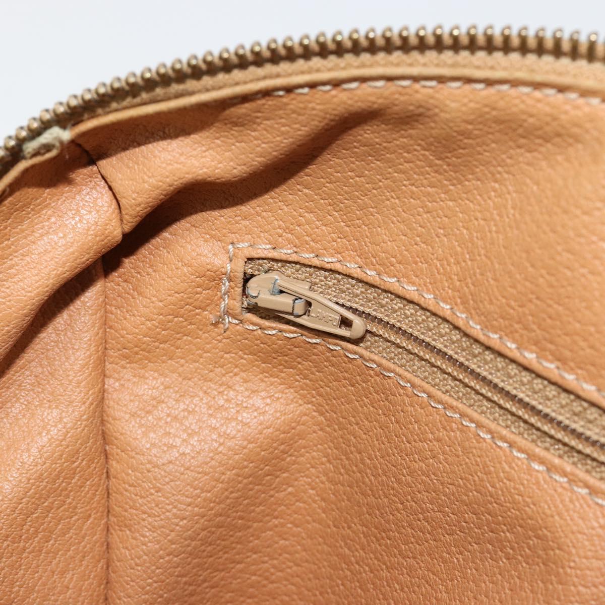 CELINE Macadam Canvas Hand Bag PVC Leather Brown Gold Auth 180809A